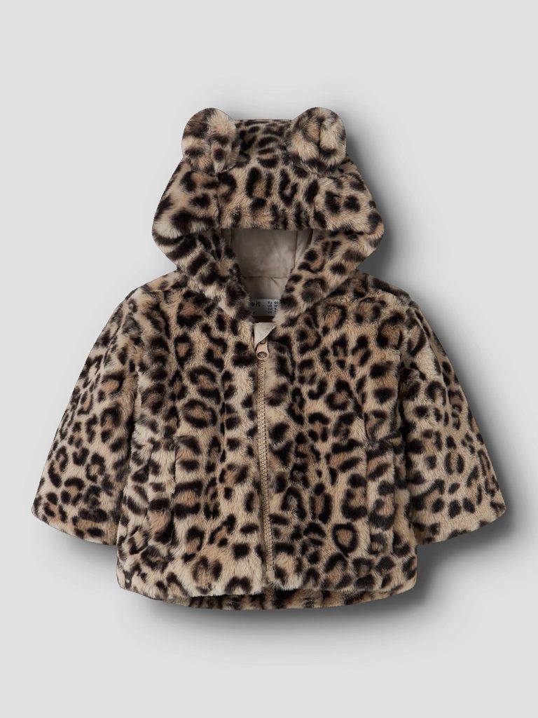 NBFMILA JACKET HOOD HUMUS LEO BABY