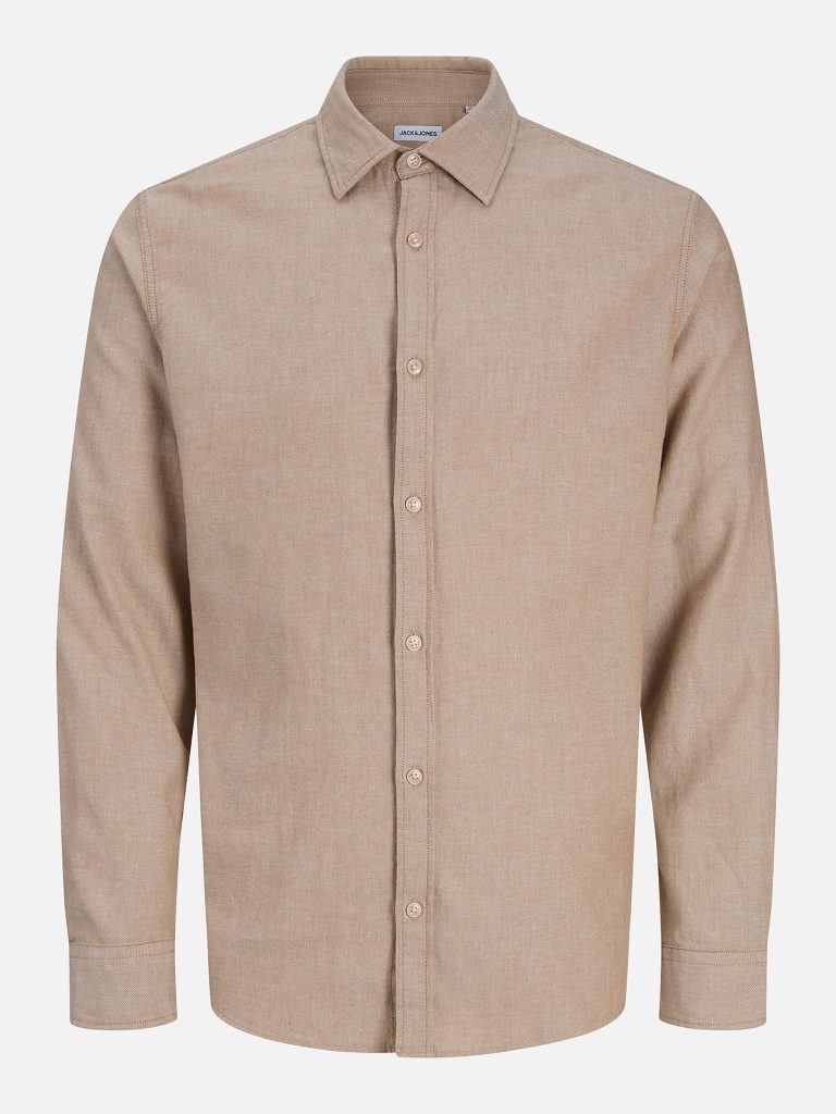 JJEFIELD MELANGE SHIRT LS OATMEAL