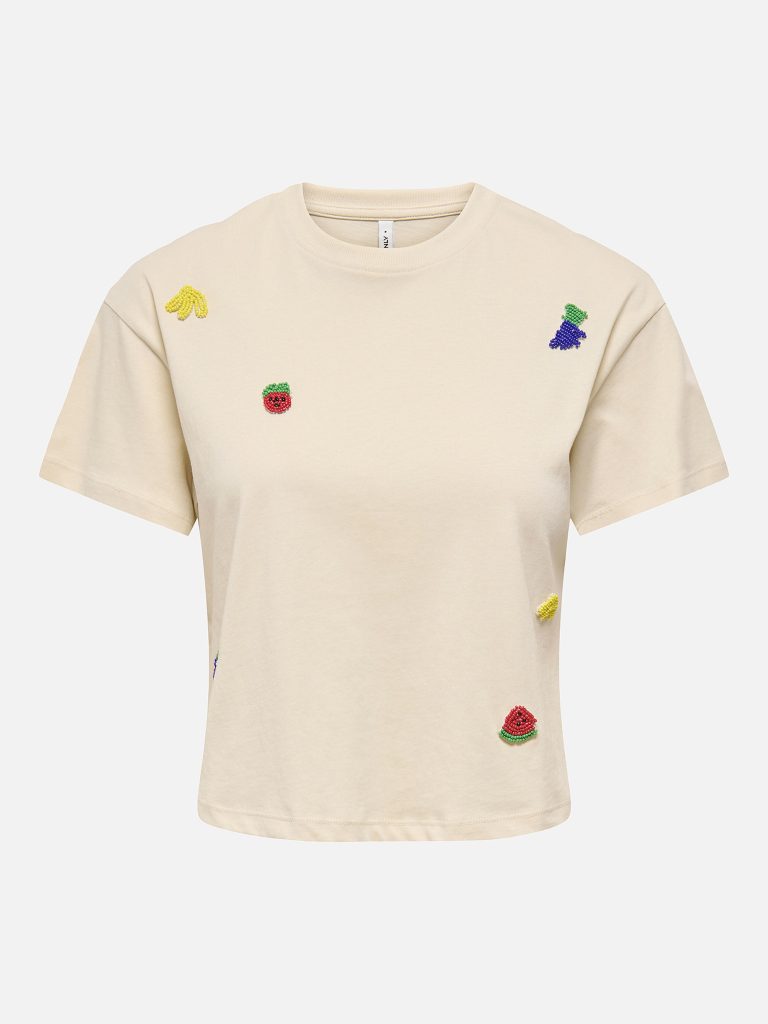 ONLBELLA SS FRUIT TOP BOX BIRCH FRUIT EMB BELLA