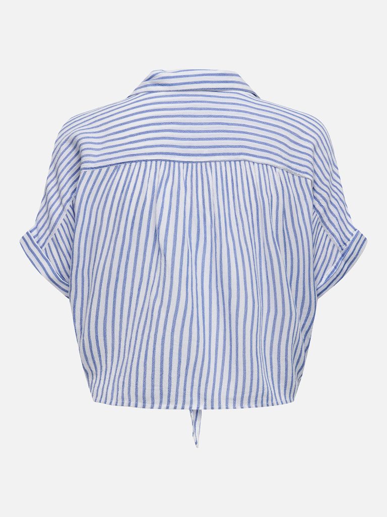 ONLPAULA LIFE SS TIE SHIRT CLOUD DANCER BLUE