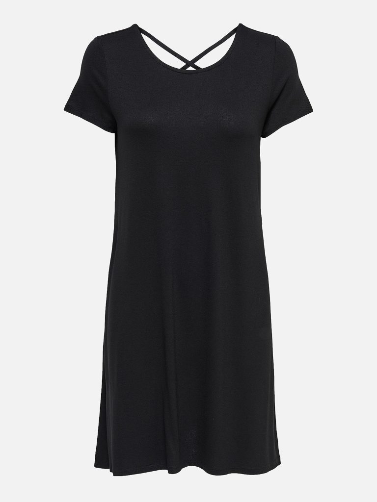 ONLBERA BACK LACE UP SS DRESS BLACK
