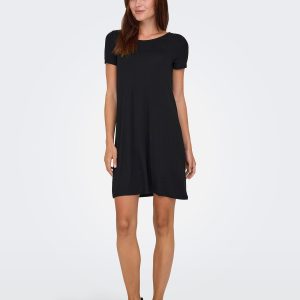 ONLBERA BACK LACE UP SS DRESS BLACK – Image 3