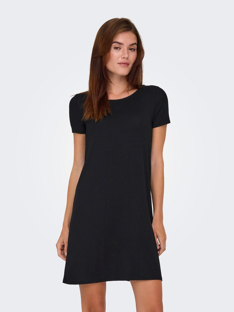 ONLBERA BACK LACE UP SS DRESS BLACK