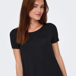 ONLBERA BACK LACE UP SS DRESS BLACK – Image 6