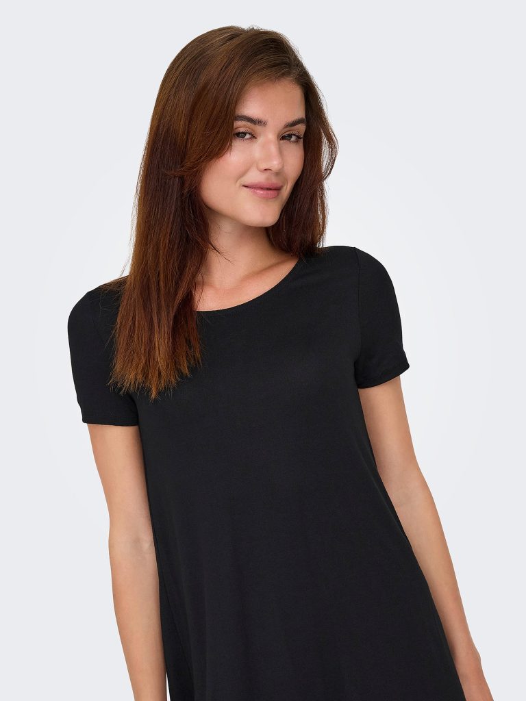 ONLBERA BACK LACE UP SS DRESS BLACK