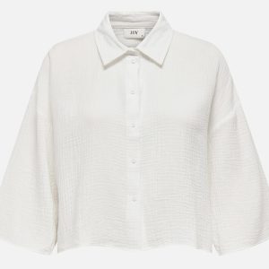 THEIS LIFE CROP SHIRT CLOUD DANCER – Image 1