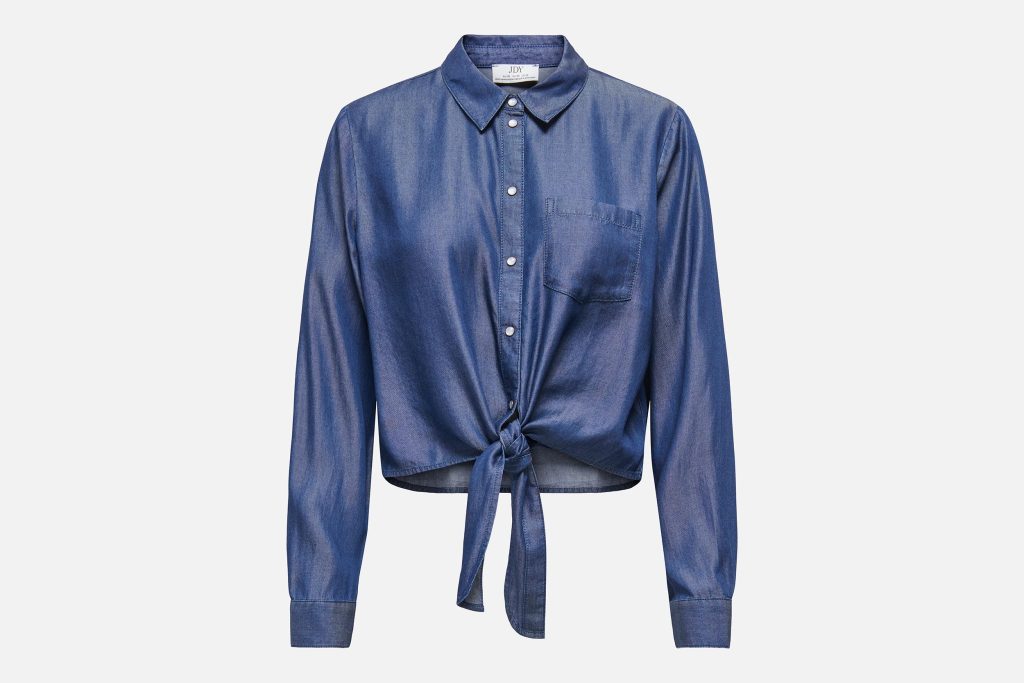 JDYJASPER LS KNOT SHIRT DARK BLUE DENIM