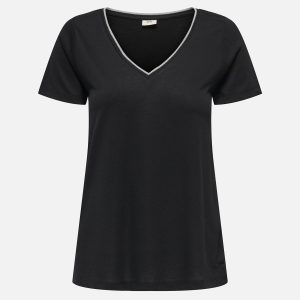 DALILA VNECK LUREX BLACK SILVER – Image 1