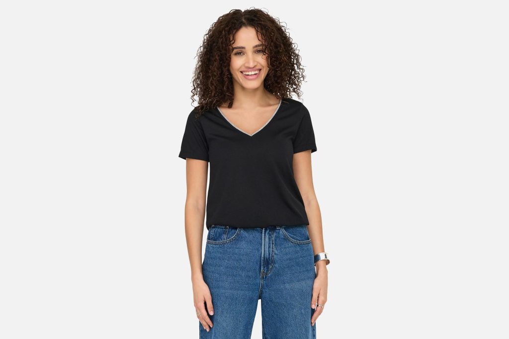DALILA VNECK LUREX BLACK SILVER