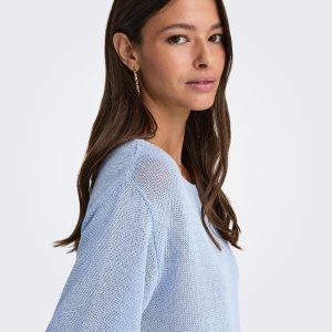 JDYSHINE LIFE SS PULLOVER KNT POWDER BLUE MEL – Image 5