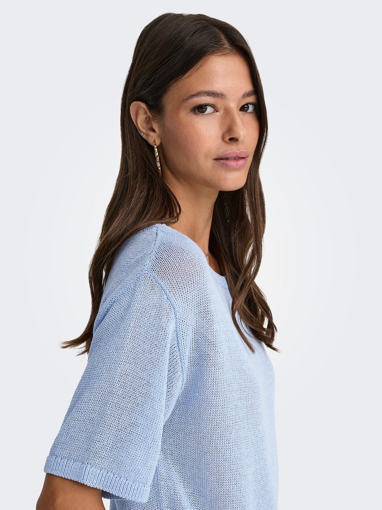 JDYSHINE LIFE SS PULLOVER KNT POWDER BLUE MEL