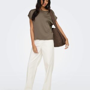 ONLLIEKE SS SATIN MIX TOP WVN WALNUT NOOS – Image 3