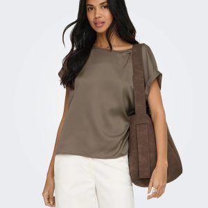 ONLLIEKE SS SATIN MIX TOP WVN WALNUT NOOS – Image 4