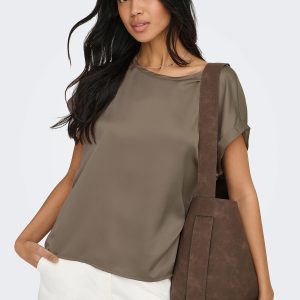 ONLLIEKE SS SATIN MIX TOP WVN WALNUT NOOS – Image 6
