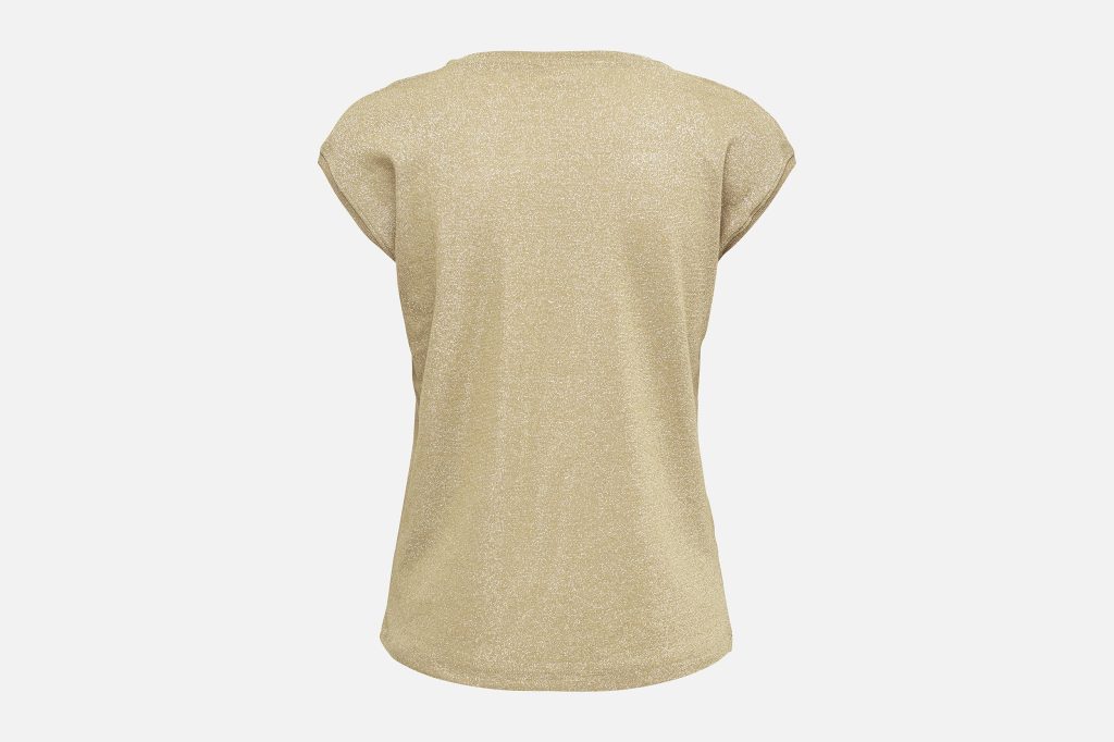 ONLSILVERY SS V NECK LUREX TOP JRS NOOS GOLD