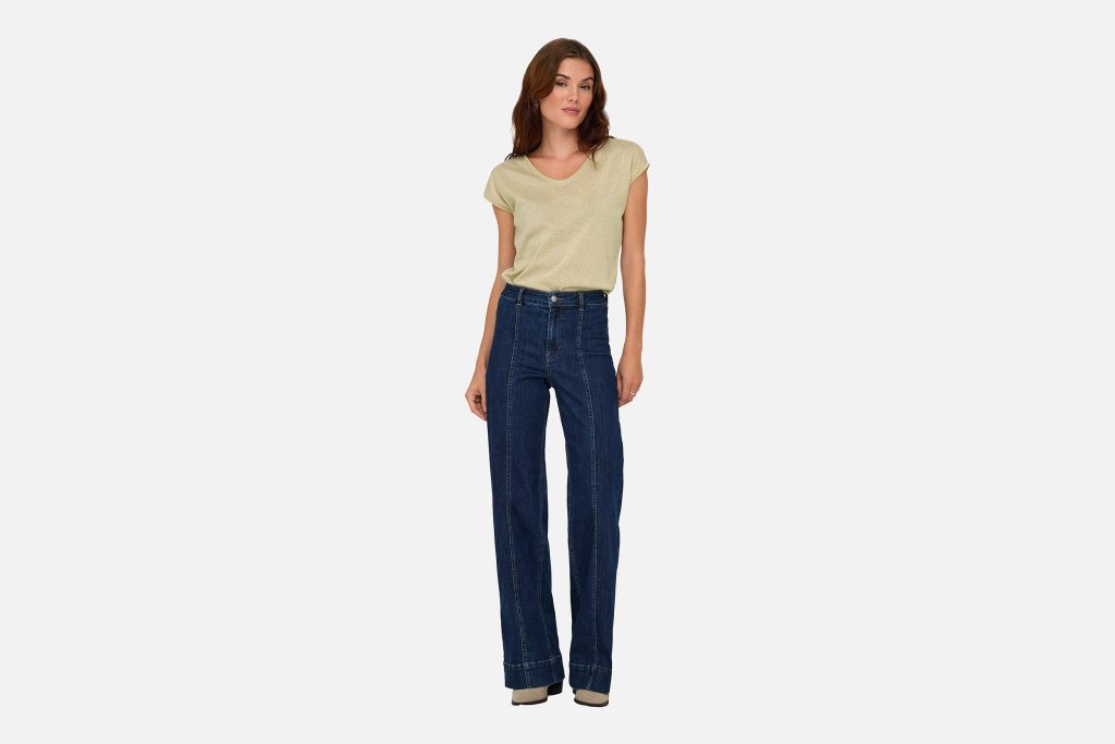 ONLSILVERY SS V NECK LUREX TOP JRS NOOS GOLD