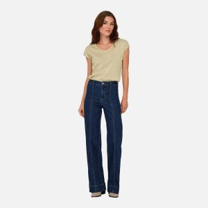 ONLSILVERY SS V NECK LUREX TOP JRS NOOS GOLD – Image 5