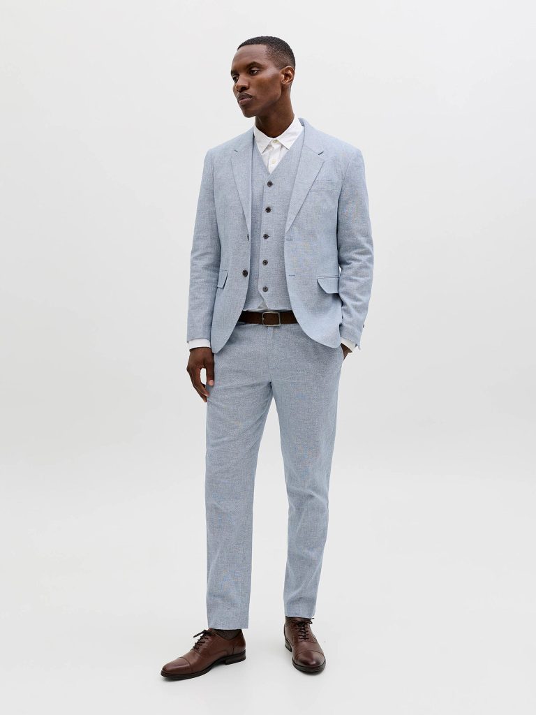 JPRMARTIN SUMMER TRS LINEN BLEND FADED DENIM