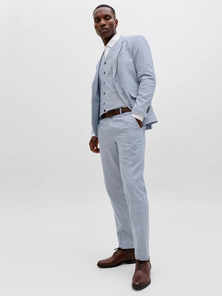 JPRMARTIN SUMMER TRS LINEN BLEND FADED DENIM