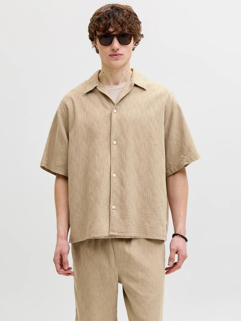 JORMONTAUK WAVY TEXTURE SHIRT CROCKERY