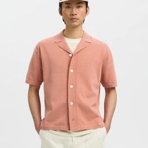 SLHAMOUR INTARSIA RELAXED POLO CARDIGAN ROSE - Image 5