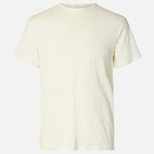 SLHBET LINEN SS ONECK TEE EGRET - Image 1