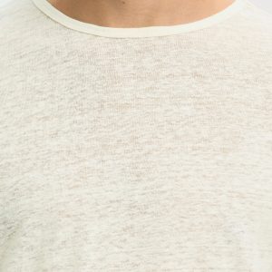 SLHBET LINEN SS ONECK TEE EGRET - Image 6