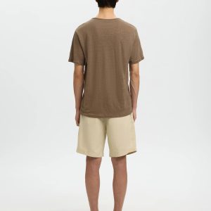 SLHBET LINEN SS ONECK TEE CHOCOLATE CHIP – Image 2