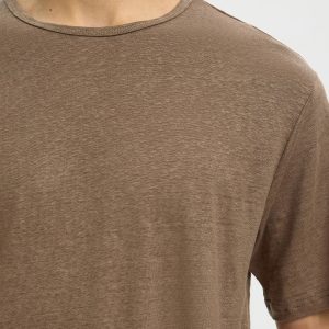 SLHBET LINEN SS ONECK TEE CHOCOLATE CHIP – Image 6