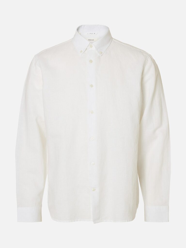 SLHREGCLAY LINEN BLEND BD LS BRIGHT WHITE