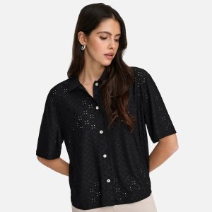 CATHINKA BUTTON TOP BLACK – Image 3