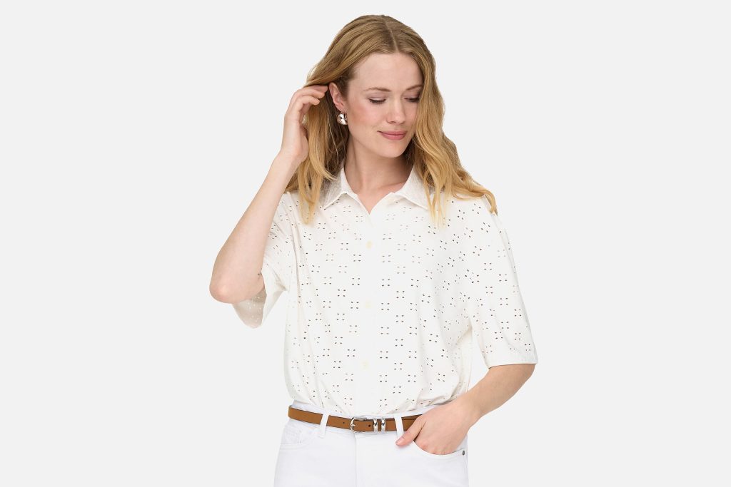 CATHINKA BUTTON TOP CLOUD DANCER