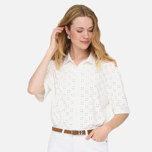 CATHINKA BUTTON TOP CLOUD DANCER - Image 3