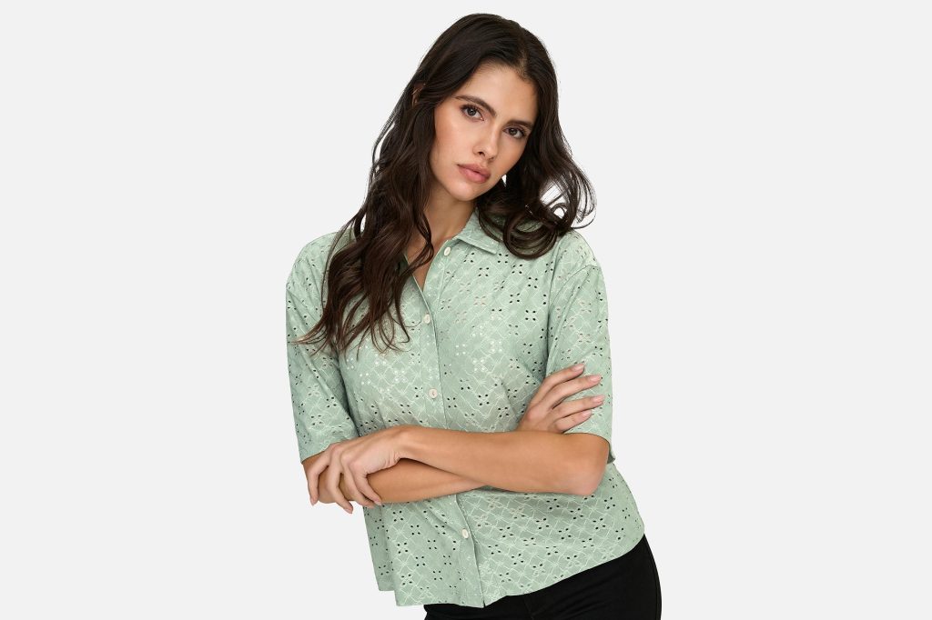 CATHINKA BUTTON TOP HEDGE GREEN