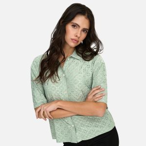 CATHINKA BUTTON TOP HEDGE GREEN - Image 3