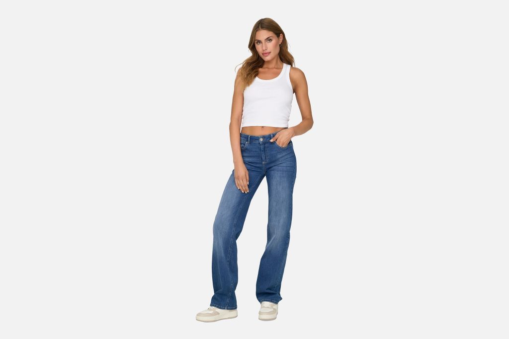 BLUSH MID STRAIGHT MEDIUM BLUE DENIM L30