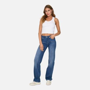 BLUSH MID STRAIGHT MEDIUM BLUE DENIM L30 – Image 4