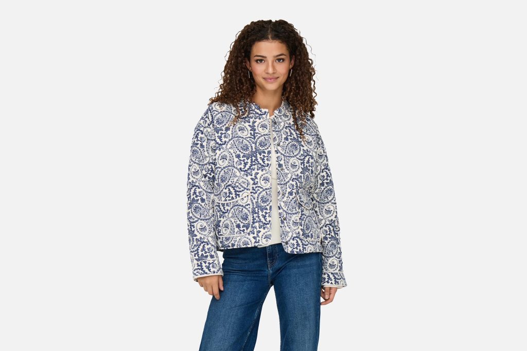 ONLHALLIE QUILTED JACKET OTW NOOS BLUE TILE PRINT
