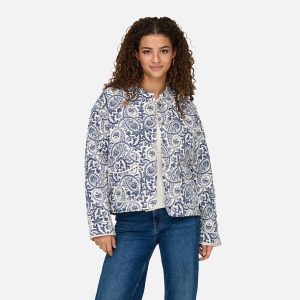ONLHALLIE QUILTED JACKET OTW NOOS BLUE TILE PRINT – Image 3