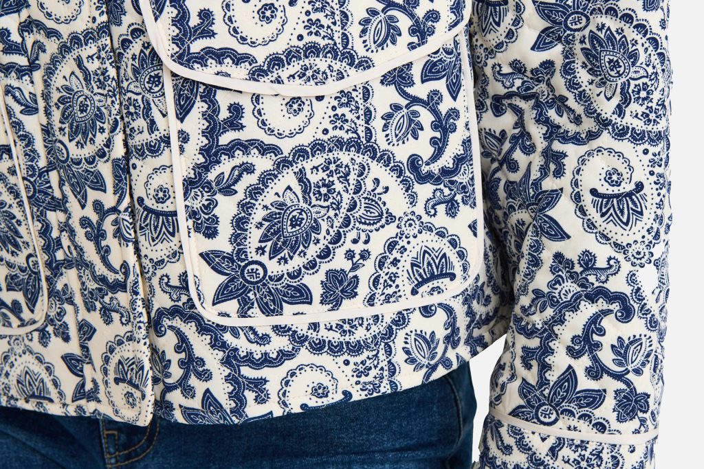ONLHALLIE QUILTED JACKET OTW NOOS BLUE TILE PRINT