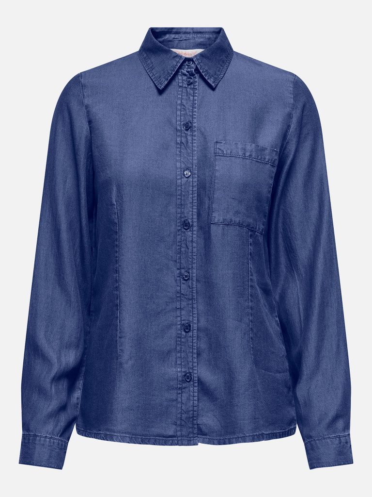 ONLCHARIS LIFE LS FITTED SHIRT DARK BLUE DENIM