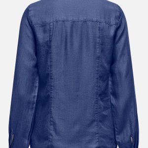 ONLCHARIS LIFE LS FITTED SHIRT DARK BLUE DENIM - Image 2
