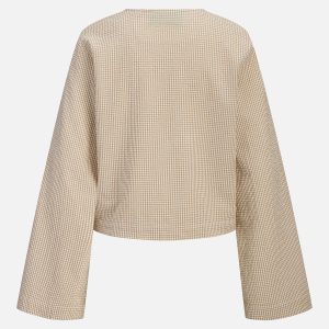 JXZOE SEERSUCKER LS TIE SHIRT CORNSTALK WHITE – Image 2