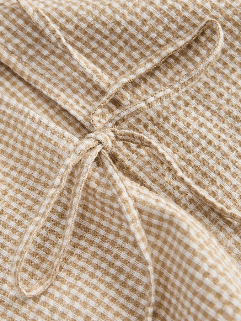 JXZOE SEERSUCKER LS TIE SHIRT CORNSTALK WHITE