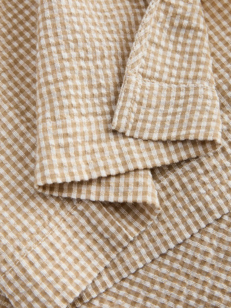 JXZOE SEERSUCKER LS TIE SHIRT CORNSTALK WHITE