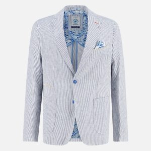 BLAZER LINEN STRIPE COBALT – Image 1