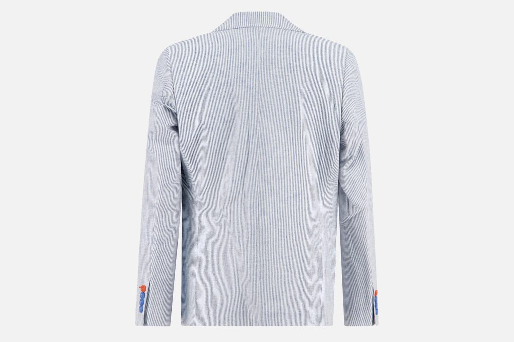BLAZER LINEN STRIPE COBALT