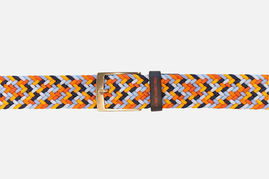 CEINTURE BRAIDED ELASTIC MULTI CORAL