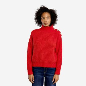 PULL LILI COL MONTANT ROUGE - Image 1