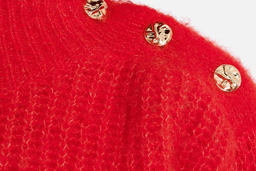 PULL LILI COL MONTANT ROUGE